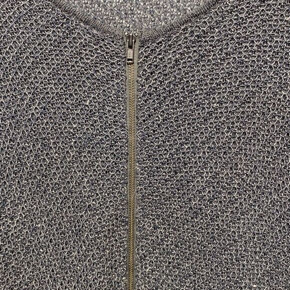 Eileen Fisher Women's Gray Long Sleeve Zip Cardigan Sweatshirt Size Large - Picture 4 of 10